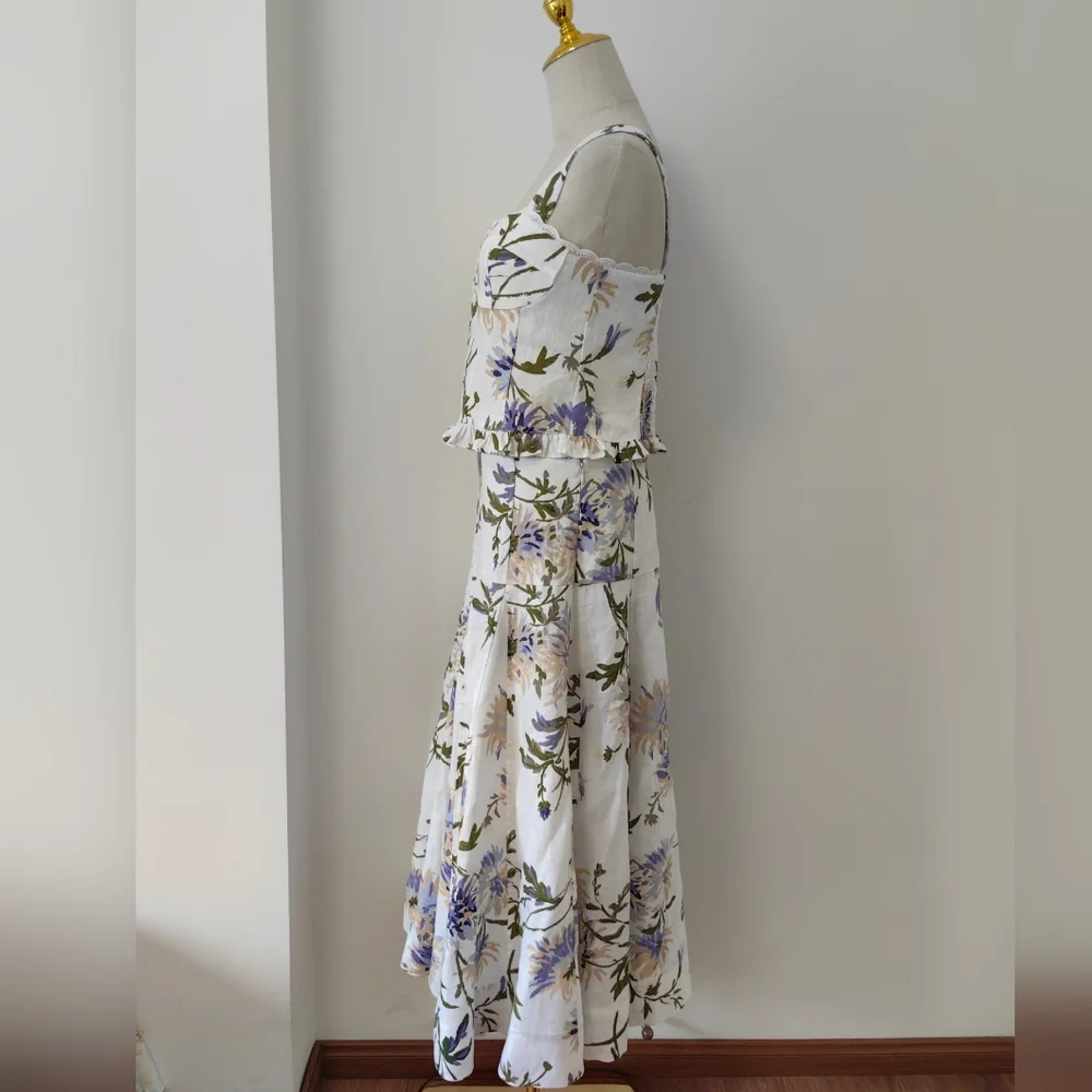 Reformation Anatolia Linen Two Piece Top And Skirt Set - Picture 9 of 15